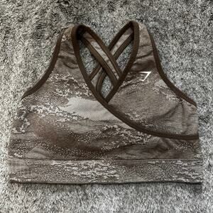 Gymshark Brown Seamless Crossback Sports Bra